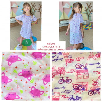 PIJAMA INFANTIL FEMININO BOTÃO (REF.204)